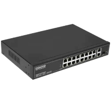 Коммутатор OSNOVO SW-61621(300W), 16×100 Мбит/с PoE + 2×1 Гбит/с, неуправляемый
