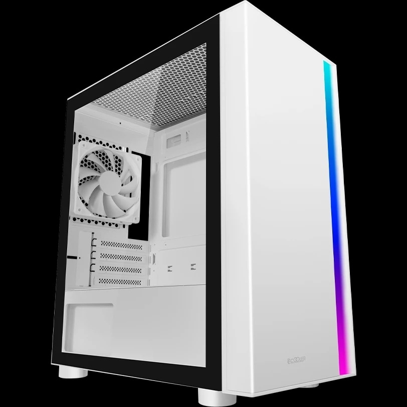 Компьютерный корпус без блока питания PCCooler LM300 ARGb WH, Tempered Glass Mid Tower, белый, ABS, TG, SPCC, 1x120мм ARGb mATX, ITX 170/330/mm 2x2.5