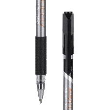 Набор ручек шариковых Deli Arrow EQ10-BK-P синий металлик/черный, черные чернила, коробка картонная (12шт) сменный стержень, линия 0.7мм, резиновая манжета