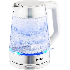 Чайник электрический Haier HK-500 1.7л. 2200Вт серый/белый корпус: стекло/пластик (TD0029955RU)