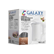 Электрочайник Galaxy GL 0323 белый, 1.7 л, 2000 Вт, скрытый нагревательный элемент