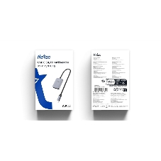 Кард-ридер Netac Flash WK12/серый/SD/SDHC/SDXC/microSD/microSDHC/microSDXC/USB 3.0 Type-C/пластик