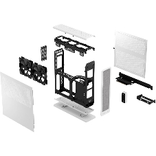 Компьютерный корпус без блока питания Fractal Design Ridge, 2x140mm, 2xUSB-A 3.2 + 1xUSB 3.2 Type-C, SFX PSU Support, mITX White