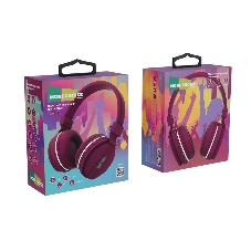 Беспроводные наушники MORE CHOICE HW15 вишневый, накладные, Bluetooth, до 6 ч