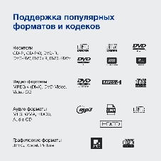 Плеер DVD Hyundai H-DVD200 черный Караоке ПДУ