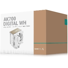 Кулер для процессора DEEPCOOL AK700 DIGITAL WH LGA1851/1700/1200/115X/AM5/AM4 (9шт/кор, TDP 260W, PWM, Fan 120mm, 7 тепл. трубок, Copper Base, белый) RET