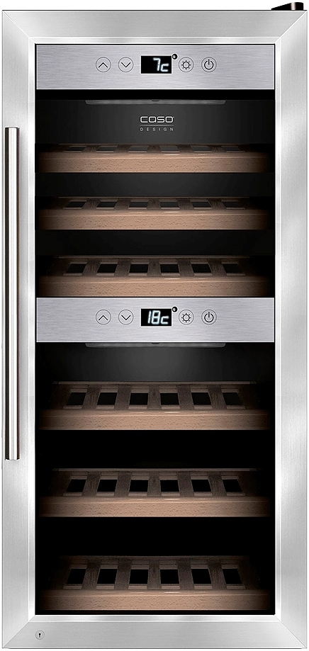 Винный шкаф CASO WineComfort 240 Smart серебристый, 2 отсека, 24 бут., класс G