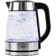 Чайник электрический Centek CT-0013 стекло, 2200 Вт, 1.8 л, серебристый