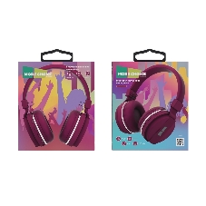 Беспроводные наушники MORE CHOICE HW15 вишневый, накладные, Bluetooth, до 6 ч