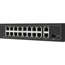 Коммутатор OSNOVO SW-61621(300W), 16×100 Мбит/с PoE + 2×1 Гбит/с, неуправляемый