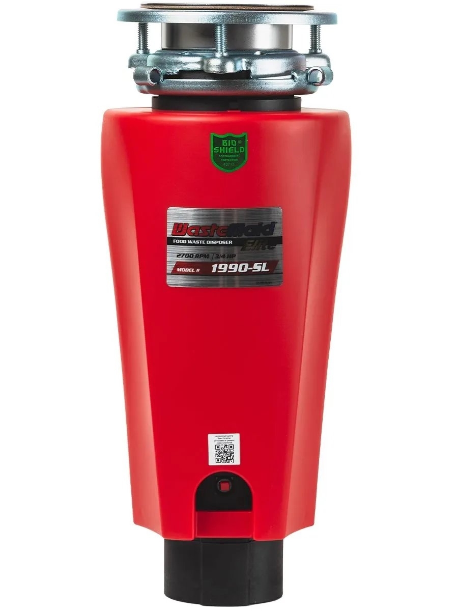 Измельчитель пищевых отходов Waste Maid Elite Model 1990-SL-3/4 HP Slim Line Disposer w/Air Switch 220v RU 3-bolt mount