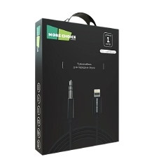 Кабель аудио MORE CHOICE (4610196409837) UK28i AUX 3.5мм Lightning 8-pin 1м, черный