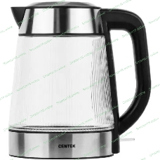 Чайник электрический Centek CT-0013 стекло, 2200 Вт, 1.8 л, серебристый