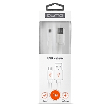 Кабель Cable Qumo mUSB 1м плоск белый (R-UmU-1,5W) (20516)
