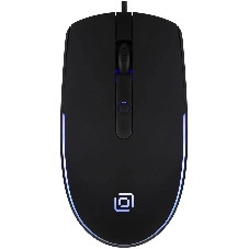 Мышь проводная Oklick 100M черный, 1600 dpi, USB, кнопки - 4