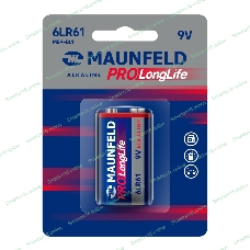 Батарейки Maunfeld PRO Long Life Alkaline 9V(6LR61) MB9-BL1, блистер 1 шт.