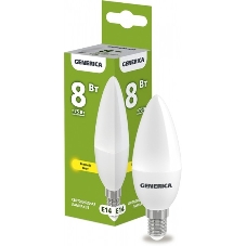 Лампа cветодиодная LED IEK LL-C35-08-230-30-E14-G C35 свеча 8Вт 230В 3000К E14 GENERICA Лампа cветодиодная LED IEK LL-C35-08-230-30-E14-G C35 свеча 8Вт 230В 3000К E14 GENERICA