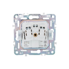 Розетка 1-местная IEK SKANDY SK-R11B (SK-R16-16-44-K10) с заземлением, с защитными шторками и крышкой 16А IP44, бежевый