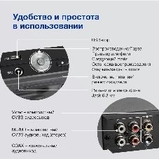 Плеер DVD Hyundai H-DVD200 черный Караоке ПДУ
