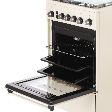 Плита газовая De Luxe 5040.40Г (КР) ЧР-013 бежевый, конфорок 4 газовых, духовка 46 л, 50 см x 85 см x 50 см