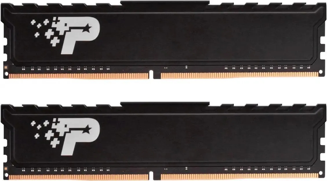 Оперативная память Patriot Signature, DDR4, 16GB (2x8 GB), 3200 MHz, CL22, DIMM, радиатор, черный