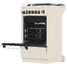 Плита газовая De Luxe 5040.40Г (КР) ЧР-013 бежевый, конфорок 4 газовых, духовка 46 л, 50 см x 85 см x 50 см