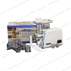 Мясорубка электрическая RENOVA MG200-R1WL белый, 2000 Вт, 2.0 кг/мин, реверс, защита от перегрузки, металлический лоток, насадки - 8