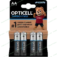 Батарея Opticell Turbo MAX LR6 AA (4шт) блистер
