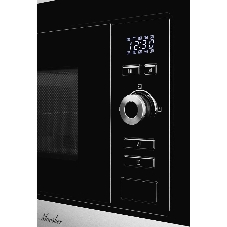 Встраиваемая микроволновая печь Monsher MMH 201 BX 60 см, 20 л, 8 автоматических кулинарных программ, 5 режимов мощности, функция размораживания по весу полуфабрикатов или по времени, черный и нерж.
