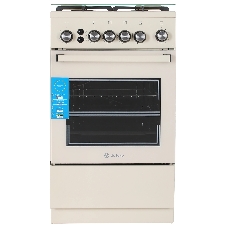 Плита газовая De Luxe 5040.40Г (КР) ЧР-013 бежевый, конфорок 4 газовых, духовка 46 л, 50 см x 85 см x 50 см