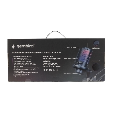 Микрофон конденсаторный Gembird M-02N, подсветка RGB, шумоподавление, микрофонная стойка (пантограф), черный