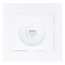 Розетка компьютерная RJ45 скрытой установки IP20, белая 