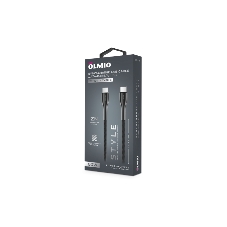 Кабель OLMIO STYLE, Type-C - Type-C, 60W, 1.2м, тканевая оплетка, черный