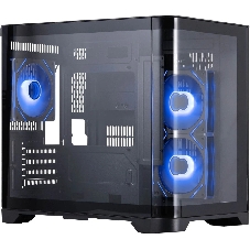 Компьютерный корпус 1STPLAYER UVIEW UV5 ARGB черный mATX 3x120мм ARGB fans UV5-BK-2FC7R-1FC7