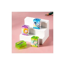 Точилка для карандашей ручная Deli EH552 Little Singer, 1 отверстие, пластик, ассорти, коробка
