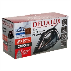 Утюг Delta Lux DE-3001 черный/бронзовый, 2000 Вт, 20±5 г/мин, 130 г/мин, 320 мл