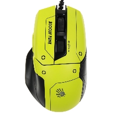 Мышь проводная A4Tech Bloody W70 Max желтый/черный, 10000 dpi, USB, кнопки - 9