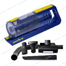 Пылесос автомобильный GOODYEAR GY-VC-02 синий/желтый, 80 Вт, уборка сухая, пылесборник контейнер 0.48 л
