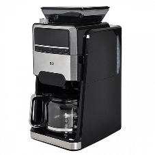 Кофеварка капельная со встроенной кофемолкой BQ CM3002 черный-стальной, исп. кофе - зерновой/молотый, 1.5 л, 1400 Вт