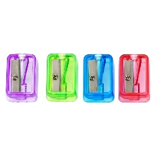 Точилка для карандашей ручная Deli EH552 Little Singer, 1 отверстие, пластик, ассорти, коробка