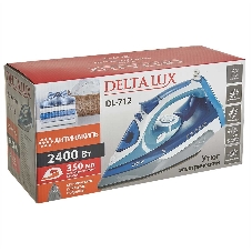 Утюг Delta LUX DL-712 белый с серо-голубым, 2400 Вт, 30 г/мин, 150 г/мин, 350 мл