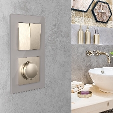 Выключатель двухклавишный WERKEL (шампань рифленый) W1120010