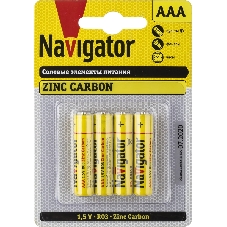 Элемент питания Navigator NBT-NS-R03-BP4, 1.5 В Элемент питания Navigator NBT-NS-R03-BP4, 1.5 В