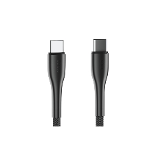 Кабель OLMIO STYLE, Type-C - Type-C, 60W, 1.2м, тканевая оплетка, черный