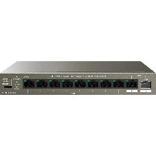 Коммутатор IP-COM G1110PF-8-102W, 8×1 Гбит/с PoE+ + 1×1 Гбит/с Uplink + 1×1 Гбит/с SFP, неуправляемый