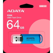 Флешка USB ADATA Classic C906 (AC906-64G-RWB), 64Gb, USB 2.0, R/W 15/5, синий