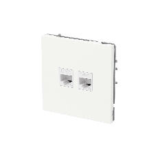 Компьютерная розетка RJ-45 без шторки, кат.5е двойная, KANT, белая магнолия