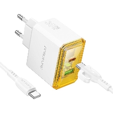 Сетевое зарядное устройство BOROFONE (6941991110696) BAS32A 1USB+1Type-C 3.0A QC3.0 PD 30W, белый Сетевое зарядное устройство BOROFONE (6941991110696) BAS32A 1USB+1Type-C 3.0A QC3.0 PD 30W, белый