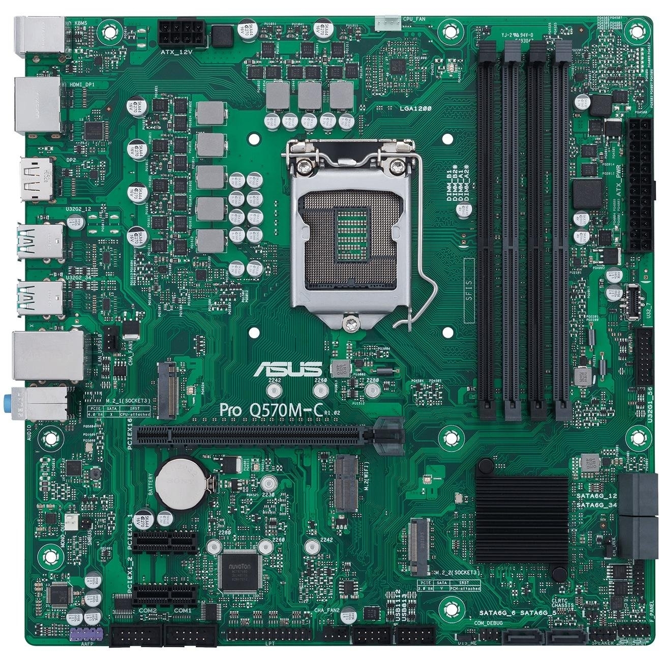 Материнская плата ASUS PRO Q570M-C/CSM, LGA1200, Intel Q570, 4xDDR4, 6xSATA, 2xM.2, 1xPCIe 4.0 x16, 2xPCIe 3.0 x1, 2xDisplayPort, 1xHDMI, 1x 1Gb LAN, 4xUSB 3.2 Gen2, 2xUSB 2.0, 3x3.5 мм, 7.1, microATX