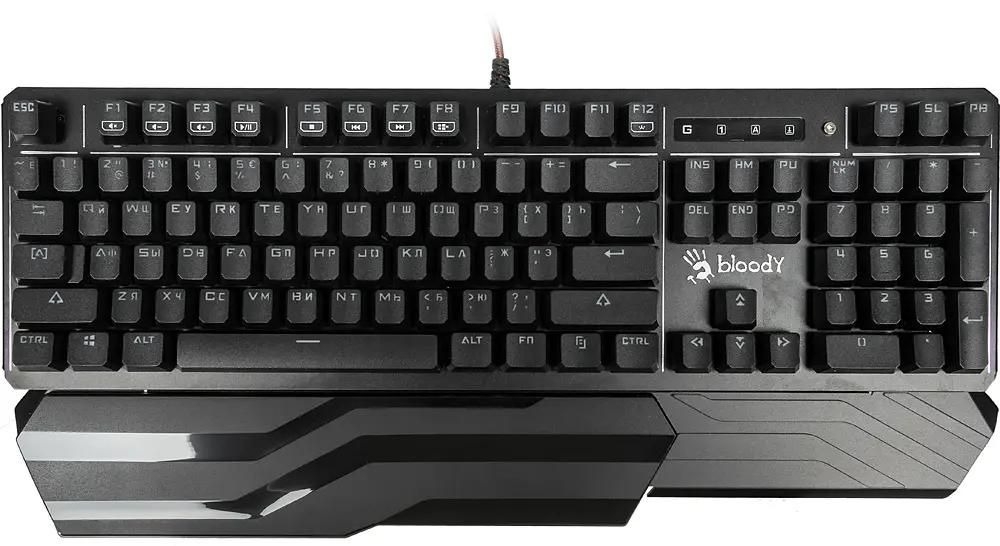 Клавиатура проводная A4 B975 механическая черный USB Gamer LED (подставка для запястий)